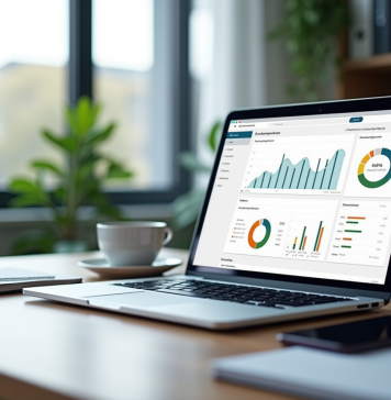 Optimiser et booster un site web : les stratégies clés à appliquer Bureau moderne avec ordinateur affichant des analyses web