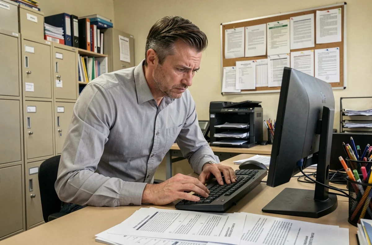Enseignant consultant des instructions imprimées pour récupérer son accès au portail académique d'Amiens