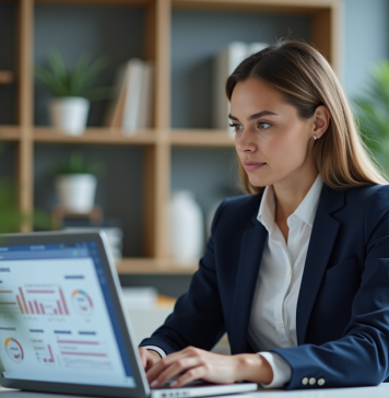 Limites d’un CRM : les éléments à connaître pour maximiser son efficacité Femme d'affaires en bureau moderne avec CRM