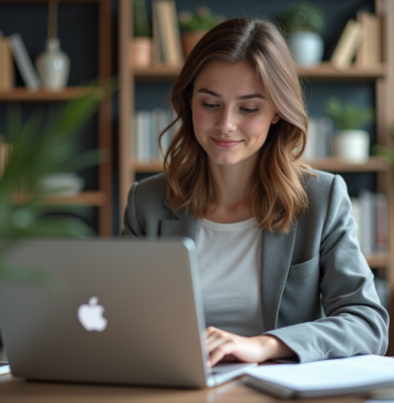 Outil SEO indispensable : quelle utilité dans le marketing numérique ? Jeune femme analysant des données SEO sur son ordinateur