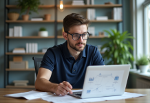 Jeune ingénieur pointant un diagramme de communication sans fil