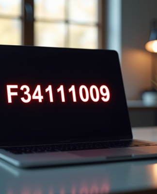 Ordinateur portable affichant un message d erreur lumineux dans un bureau moderne