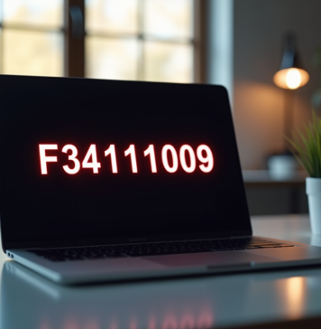 Ordinateur portable affichant un message d erreur lumineux dans un bureau moderne