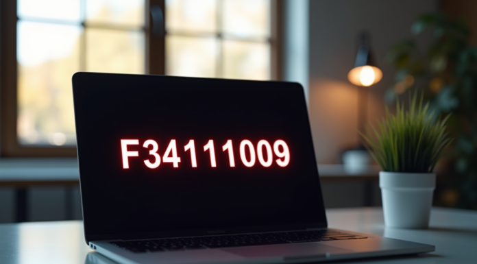 Ordinateur portable affichant un message d erreur lumineux dans un bureau moderne