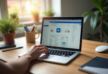 Ordinateur portable avec OneDrive en nettoyage de fichiers